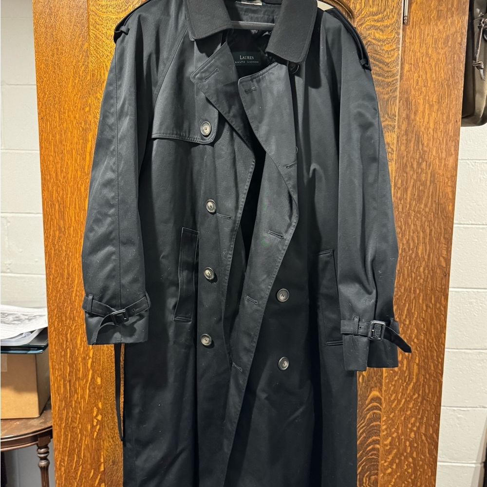 Black Ralph Lauren Trench Coat for Men